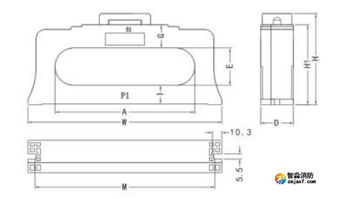 閉口式，方孔100A-630A外形尺寸圖